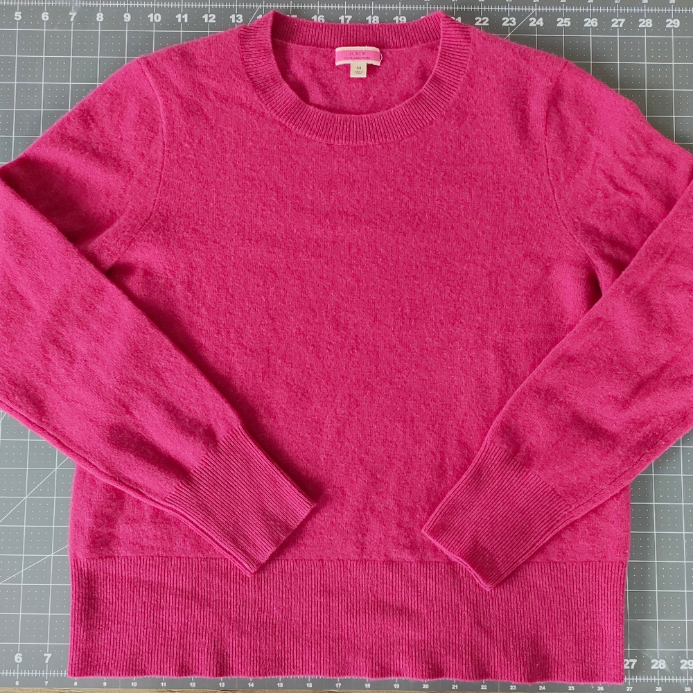 J. Crew Cashmere Classic-Fit Crewneck Sweater Medium Rose Pink